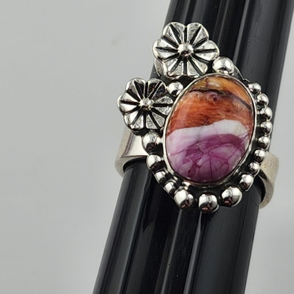 Sterling Silver 925 Spiny Oyster Adjustable Ring - Picture 7 of 8